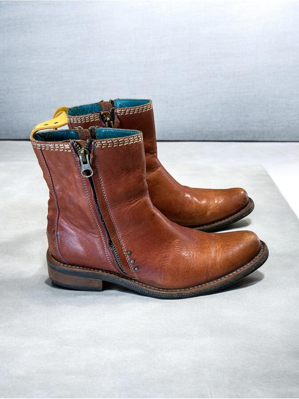 pskaufman no.1041 tarmac zip ankle boot Women’s Brown Pointed Toe Classic 7B